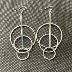Silver Geometric Hoop Earrings